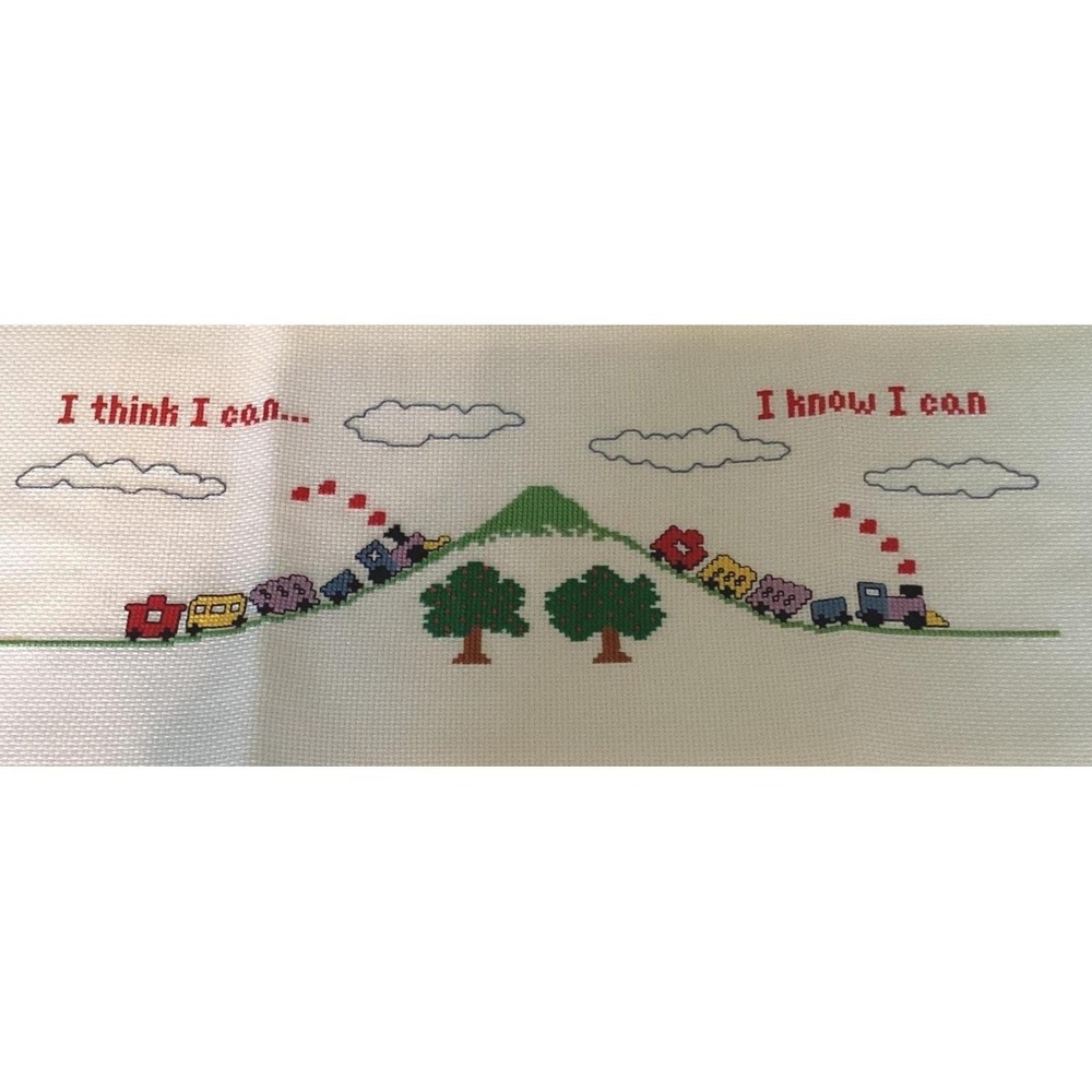 Cross Stitch "I Think I Can" Thomas the Train stitched & ready to‎ frame - Picture 5 of 6